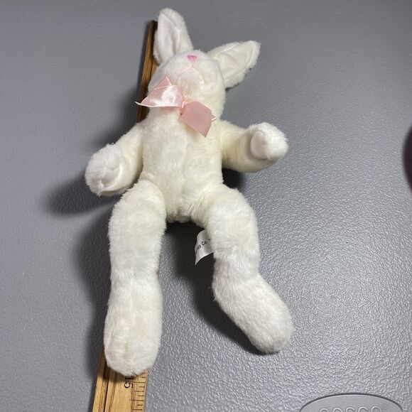 Kellogg Co. 1997 Plush Bunny 15" Rabbit White Pink Ribbon Stuffed Animal - Picture 8 of 8